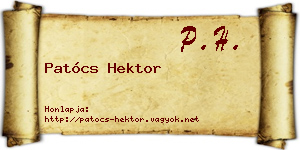 Patócs Hektor névjegykártya